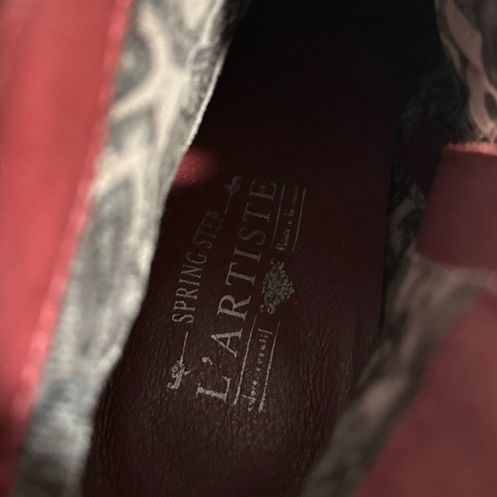 L'Atiste by Spring Step Nancies Burgundy Leather Tweed Ankle Boots Size EU 39 - Picture 10 of 17
